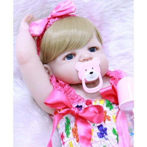 Bebe 22" 55cm girl reborn dolls toy Full body silicone reborn babies dolls kids gift bath doll toys bonecas reborn realista