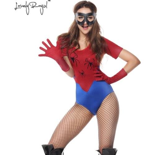 LovelyRoyal 2018 cosplay sexy costumes halloween costumes for women Movie superwoman cosplay jumpsuit sprint printing stockings