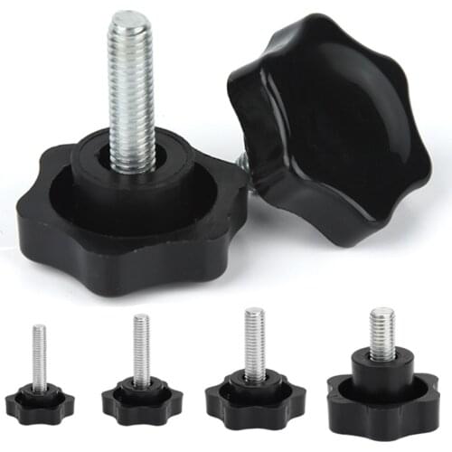 M4 M5 M6 M8 M10 M12 Plum Bakelite Hand Tighten Screw Handle Bolt Thread Star Shaped Clamping Nuts Knob Carbon Steel