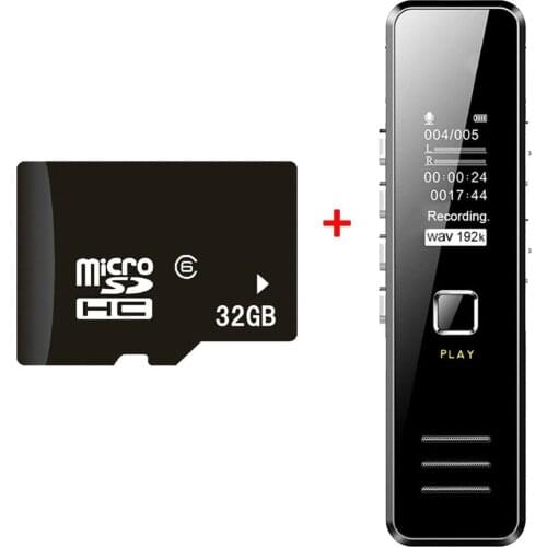 Mini Digital HD Voice Recorder Noise Reduction Audio Sound Recorder MP3 Dictaphone MP3 WMA 32GB TF Card OLED HD