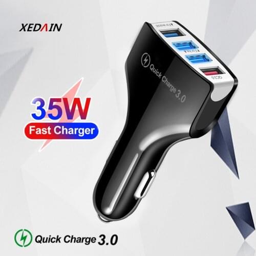 Mobile Phone USB Car Charger 4 Port Qucik Charge Adapter For iPhone 11 12 Pro X XR Max Xiaomi Redmi Samsung Huawei Fast Charging