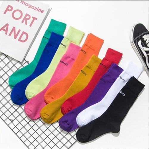 Long Socks Female Middle Tube Ins Tide Spring and Summer Net Red Thin Cotton Socks Street Trend Campus College Style Calf Socks