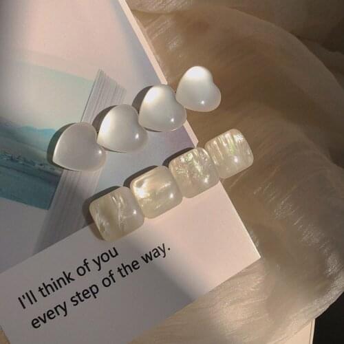 New Imitation Opal Shell Hair Clip Fashion Sweet Artificial Side Clips All-match Hair Pins Fashion Barrette Hairpins For Women