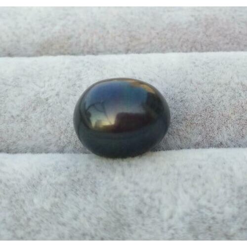 HUGE 12x10 MM NATURAL SOUTH SEA GENUINE black LOOSE PEARL half drilled
