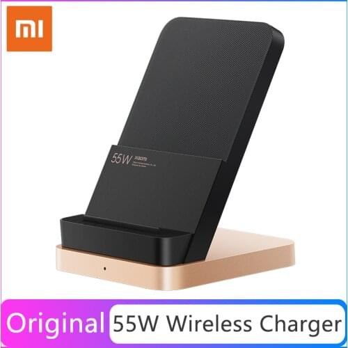 Original Xiaomi 55W Max Wireless Charger 55W Fast Charging Wireless Vertical Air-cooled Stand Charger For Xiaomi Mi10 For Iphone
