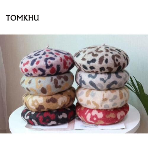 Autumn Winter Wool Camouflage Berets French Artist Beret Women Painter Hat Vintage Fashion Girls Berets Warm Walking Cap Beanies