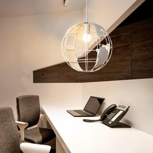Big Earth Round Shape Pendant Lights Morden White and Black Iran Stainless Steel Indoor Lighting