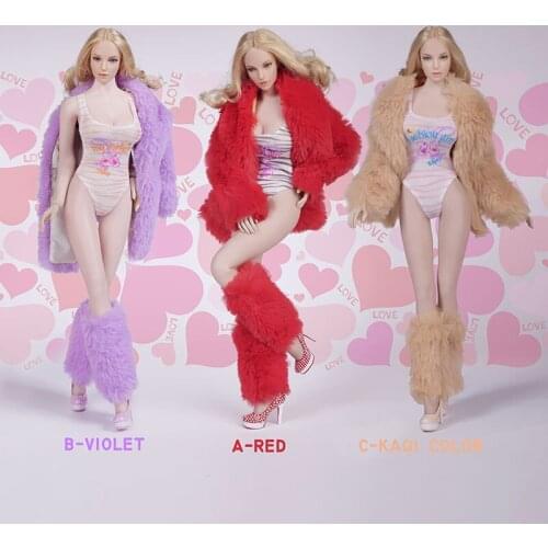 FG053 Fire Girl Toys 1/6 Scale 3 Color Female Sexy high waist fur coat suit For Action Figure Body DIY