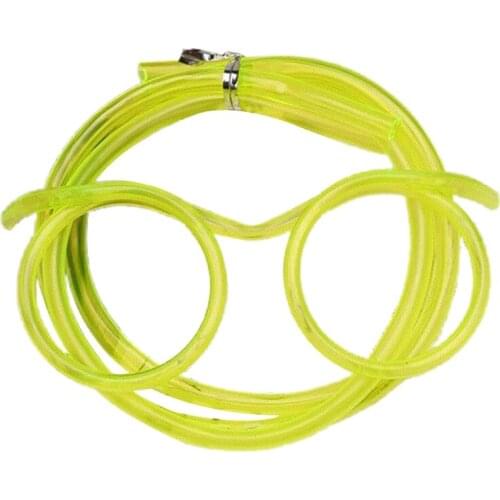 Q9QB Extra Long Glsses Straw Eyeglasses Crazy Fun Loop Straws Soft Plastic Flexible Drinking Straw Reusable Party Joke