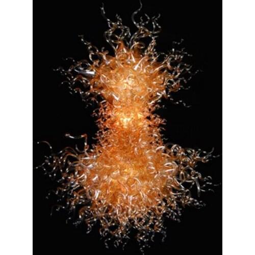 Mixed Colorful Blown Glass Chandelier Cute Rustic Style Mouth Blown Glass With 110v-240v LED Bulbs