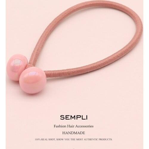 Sempli 3 Colors Ceramic Beads Opal Elastic Elastic Hair For Women Girls Hair Band Kid Children Rubber Bands Hair Accessories