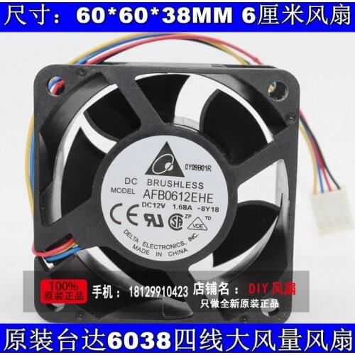Brand new DELTA AFB0612EHE 6038 12V 1.68A pwm cooling fan