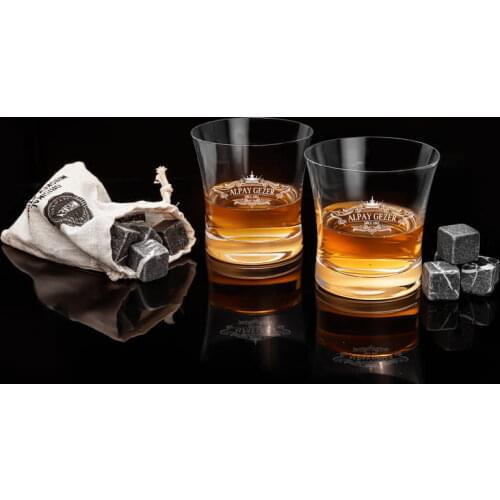 Whiskey Glass Gift for Boyfriend Name Special Boxed Set of 2 Whiskey Glass Bar Rock Whiskey Drinking Tumpler Gift for Boyfriend