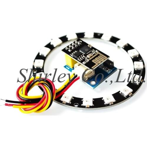 ESP8266 ESP 01 RGB LED Controller Adpater WIFI Module for Arduino IDE WS2812B 5050 16 Bits Light Ring Christmas DIY Connector