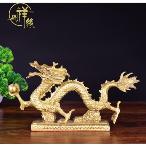 Consecrated Copper Dragon Ornaments Fortune Bringing and Home-Exorcising White Tiger Blue Dragon Han Dragon Golden Dragon