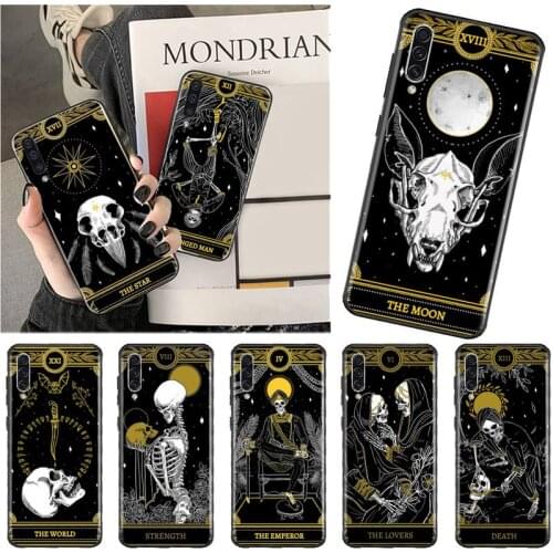 Tarot cards Skull horror Phone Case for samsung galaxy a 51 52 71 50 12 72 21s 70 40 20e 31 30s 32 5G soft silicone funda