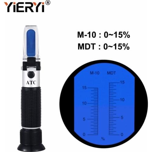 Yieryi emulsion concentration tester 0-15% anti-rust cutting tester mine oil refractometer test M-10 and MDT Weight percent