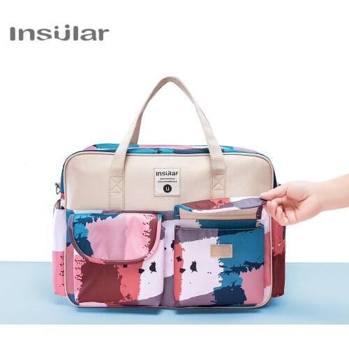 Insular Diaper Bag Waterproof Tote Baby Care Bags Large Capacity Mommy Crossbody Bag Baby Organizer Nappy Backapck