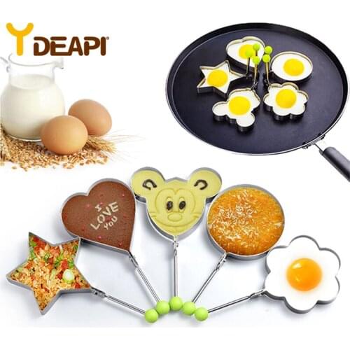 YDEAPI 5Style Fried Egg Pancake Shaper Omelette Mold Mould Frying Egg Cooking Tools Kitchen Accessories Gadget Rings