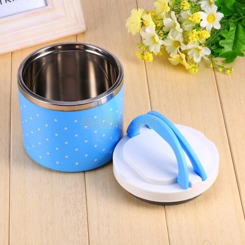 1-Layer Stainless Steel Thermal Insulated Lunch Bento Picnic Container 3 Colors