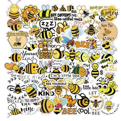10/30/50Pcs/Set Inspirational bee Kawaii Stickers For Chidren Toy Waterproof Sticker to DIY Laptop Bicycle Helmet Car Decals