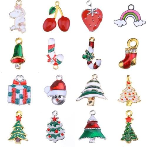 10PCS Christmas Charms DIY Earring Bracelet Pendant Necklace Alloy Charm For Jewelry Making Findings Handmade Crafts Accessories
