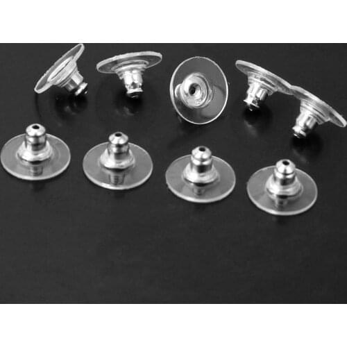 100pcs/lot Rubber Earring Backs Stopper Earnuts Stud Earring Back Ear Plugging Supplies For Jewelry DIY Making Accessories