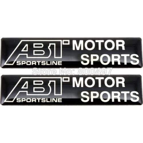 2 x Newest 3D Car Styling Aluminum Glue Decal Car Trunk Emblem Car Accessories Adhesive Badge for ABT Sportsline