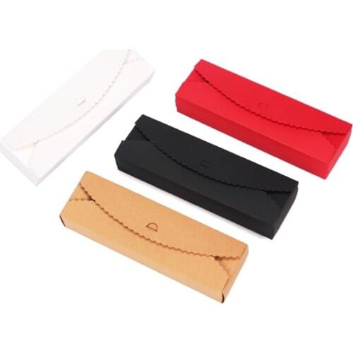 30 Pcs 23x7x4cm Cookies chocolate Candy Macaron box kraft paper gift Packaging Wedding Party birthday Soap cake box black red