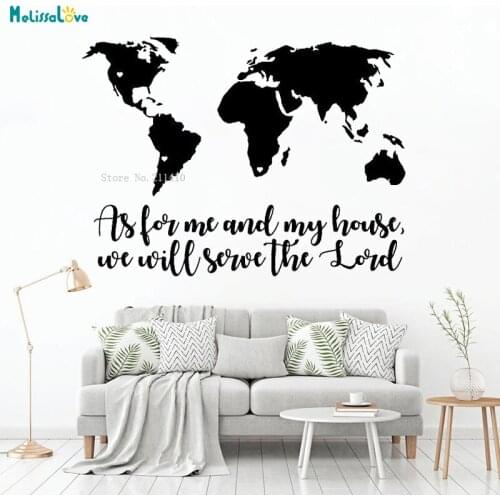 Large Map Wall Decal Vinyl Decoration for Home Bedroom Living Room School Removable Nursery Art Exquisite Murals YT1047