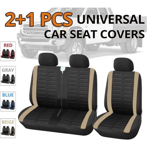 1+2 Beige Seat Covers Car Seat Cover for Transporter/Van,Universal for 2+1Car Seater,Truck Interior,for Renault master 3 seater