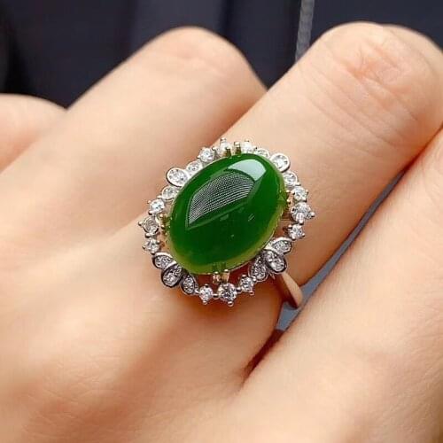 CoLife Jewelry 10mm * 14mm Natural Jasper Ring for Daily Wear 925 Silver Jasper Jewelry Fashion Silver Gemstone Ring