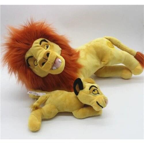 Disney The Lion Kings Mufasa And Simba 45cm Cartoon Animal Soft Stuffed Cotton Dolls Plush Peluche Toys For Kids Gifts
