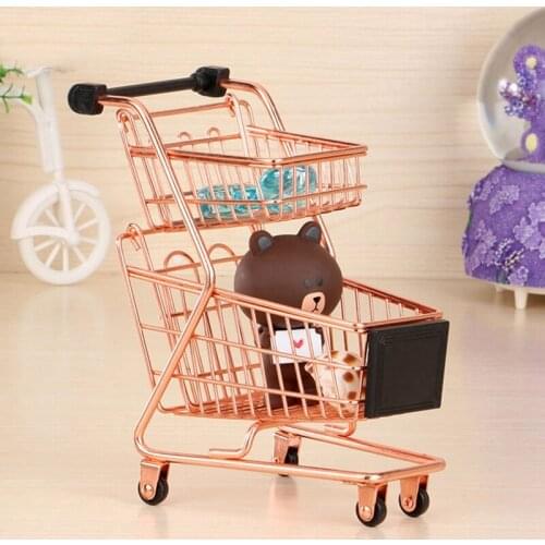 Double-Deck Shopping Cart Makeup Sponge Holder Drying Rack Beauty Powder Puff Display Stand Makeup Organizer