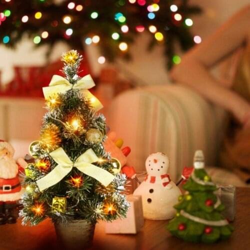 40CM Artificial christmas tree with Battery Powered Luxury lighting Tabletop mini Pine Tree navidad decorations