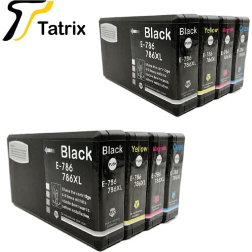 Tatrix 8PCS T786 T7861 T786XL Compatible ink Cartridge For Epson WorkForce Pro WF-4630 4640 5110 5190 5620 5690 inkjet printer