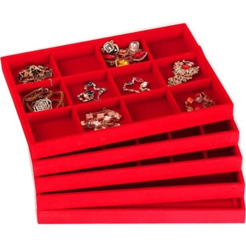 Ring Earring Necklace Jewelry Display Organizer Box Tray Showcase Holder