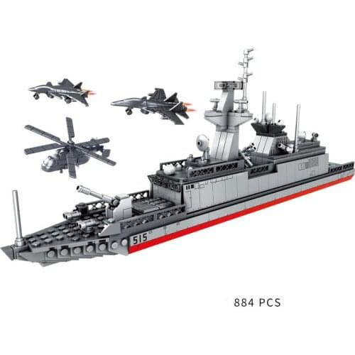 WW2 Military Series World War II Type 054A Frigate Fighter Weapon Accessories DIY Model Building Blocks Bricks Toys Gifts