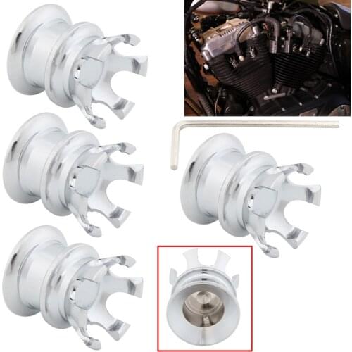 Motorcycle Chrome Head Bolt Topper Cover Cap Screw Engine Cover Trim Head For Harley Sportster XL 883 For Big Twin 1340 Evo