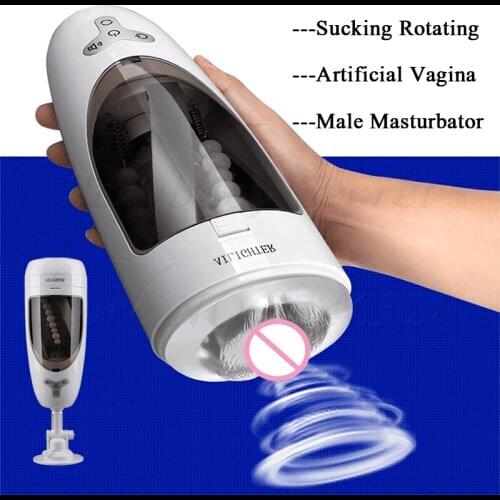 New 4D Channel Deep Throat Sucking Rotating Male Masturbator Cup Artificial Vagina Real Pussy Sex Machine For Men Masturbation