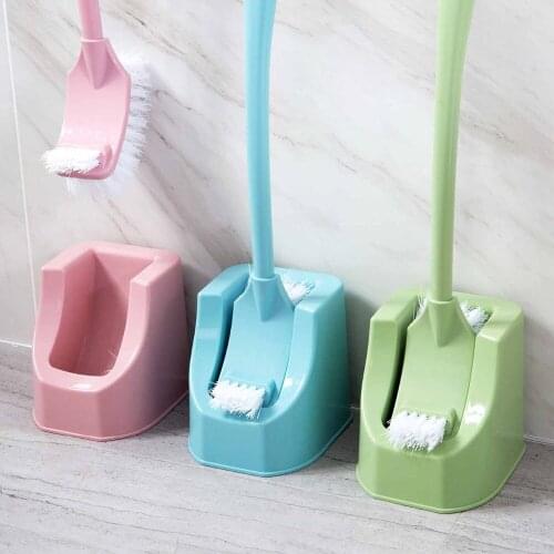 OTHERHOUSE Curved Handle Toilet Brush Set Bathroom Brush And Holder Household Cleaner Scrubber Cleaning Slot Tools
