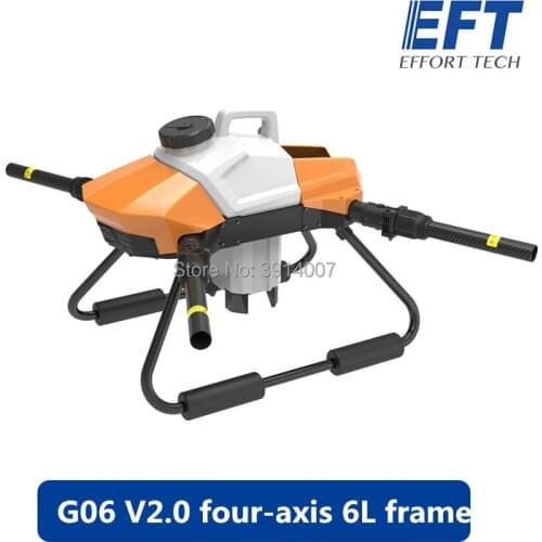 NEW EFT G06 V2.0 6L agricultural spray drone frame four axis 6kg plug-in water tank folding drone frame UAV