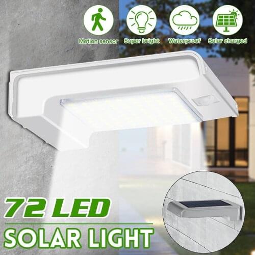 NEW 72 LED Solar PIR Motion Sensor Wall Light LED Solar Bulb Outdoor Garden Light Garden Light Security Light Street Light