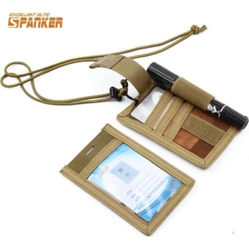 New Tactical Id Card Holder Hook & Loop Molle Badge Neck Lanyard Key Ring Organizer