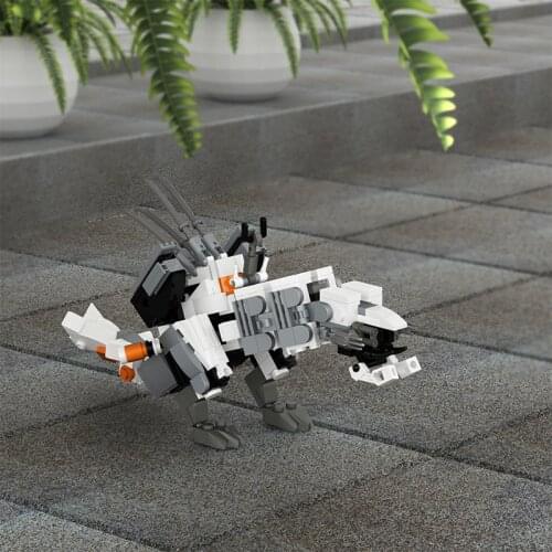 Moc Popular Game Horizon Zero Dawned Mini Thunder Tooth Dragon Blocks Mechanical Monster Building Block Model Child Boy Toy Gift