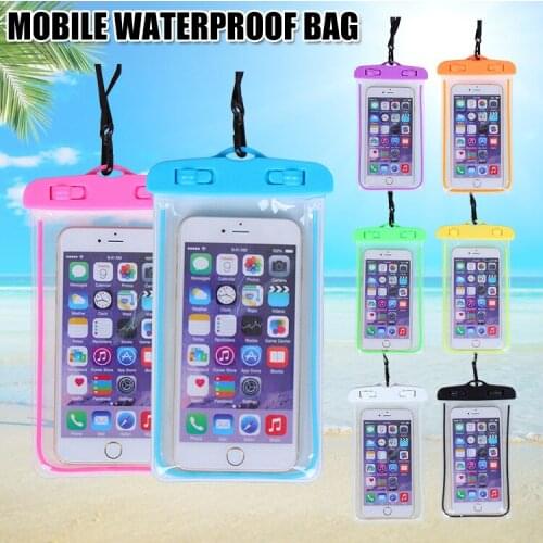 Transparent PVC Waterproof Bag Sealed Underwater Luminous Phone Cover With Neck Strap SAL99