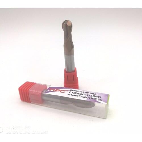 R4*8*60 of 2 flutes ball nose HRC55 mills cutter carbide end mill tungsten knife CNC tool