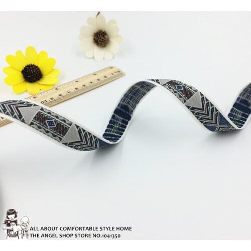 5Yards 20mm 3/4'' Craft Straps Belt Lace Supply Gift Package Geometric Woven Jacquard Ribbon Party Clothing Accessory Webbing