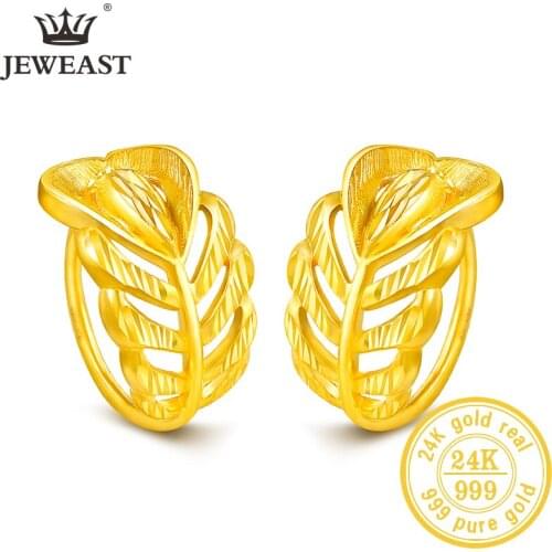 SFE 24K Pure Gold Earring Real AU 999 Solid Gold Earrings Nice Good Upscale Trendy Fine Jewelry Hot Sell New 2020