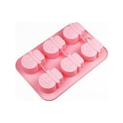 6 SnowMan Silicone Cake Baking Mold Cake Pan Muffin Cups Handmade Soap Moulds Biscuit Chocolate Ice Cube Tray DIY Mold